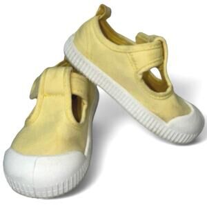 H&M Yellow Mary Janes Cloth Sneakers Toddlers 4
